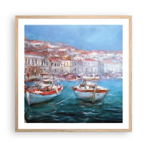 Plakát v rámu světlý dub - Italský záliv - 60x60 cm