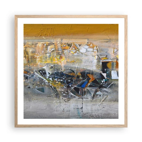 Plakát v rámu světlý dub - Všechno se podaří - 60x60 cm