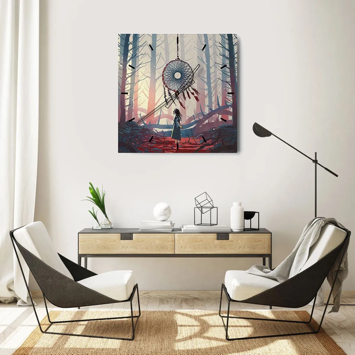 Nástěnné hodiny - Tajný rituál štěstí - 40x40 cm