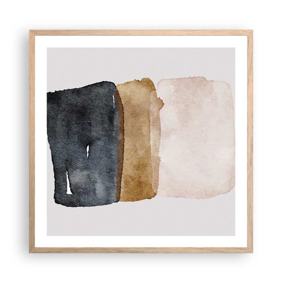 Plakát v rámu světlý dub - Kompozice zemitých barev - 60x60 cm