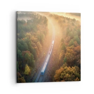 Obraz na plátně - Podzimní cesta - 70x70 cm