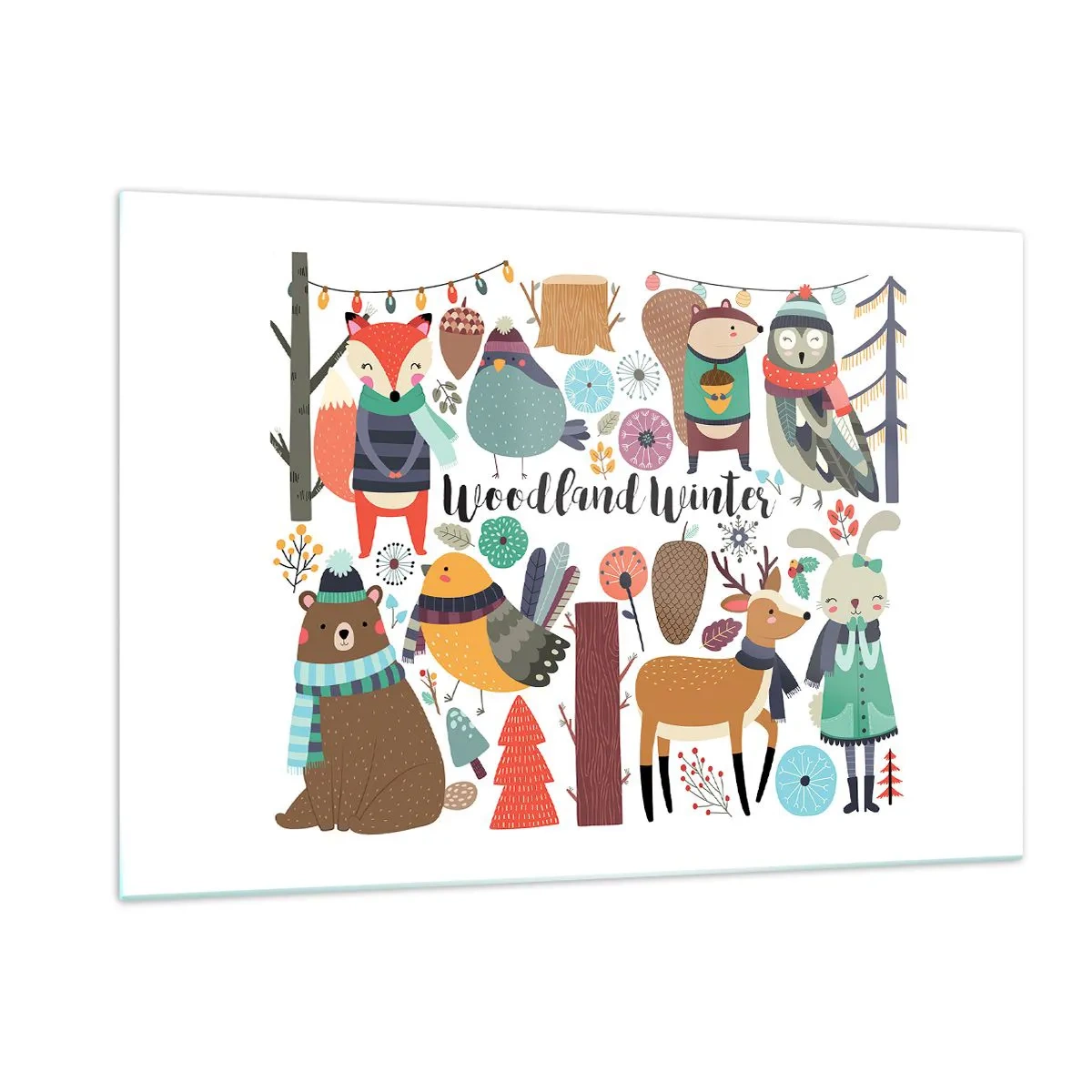 Obraz na skle - Pohádkové svátky v lese - 120x80 cm