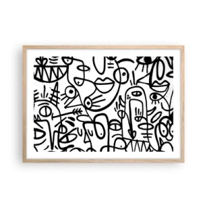 Plakát v rámu světlý dub - Tváře a přeludy - 70x50 cm