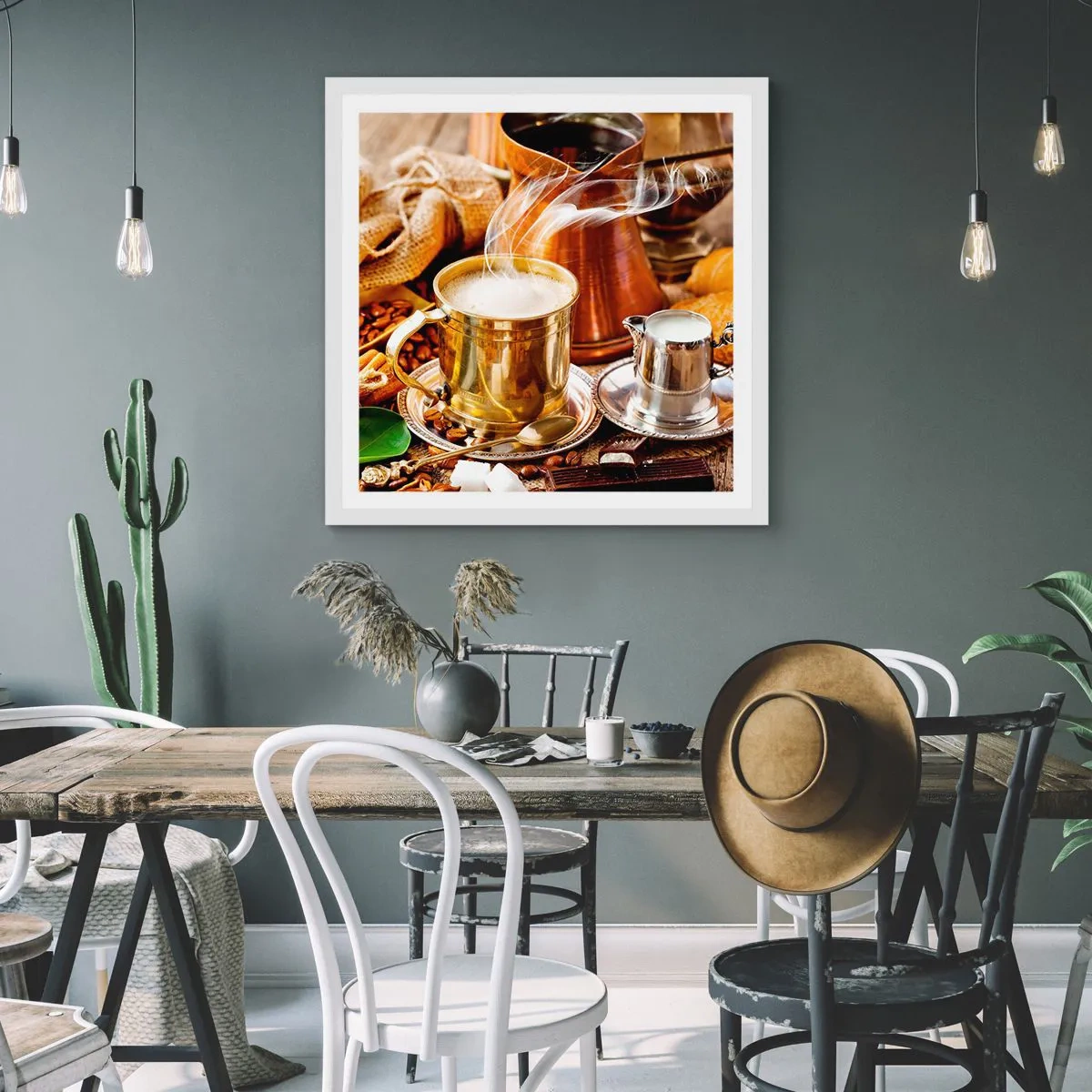 Plakát v bílém rámu - Hezký den! - 40x40 cm