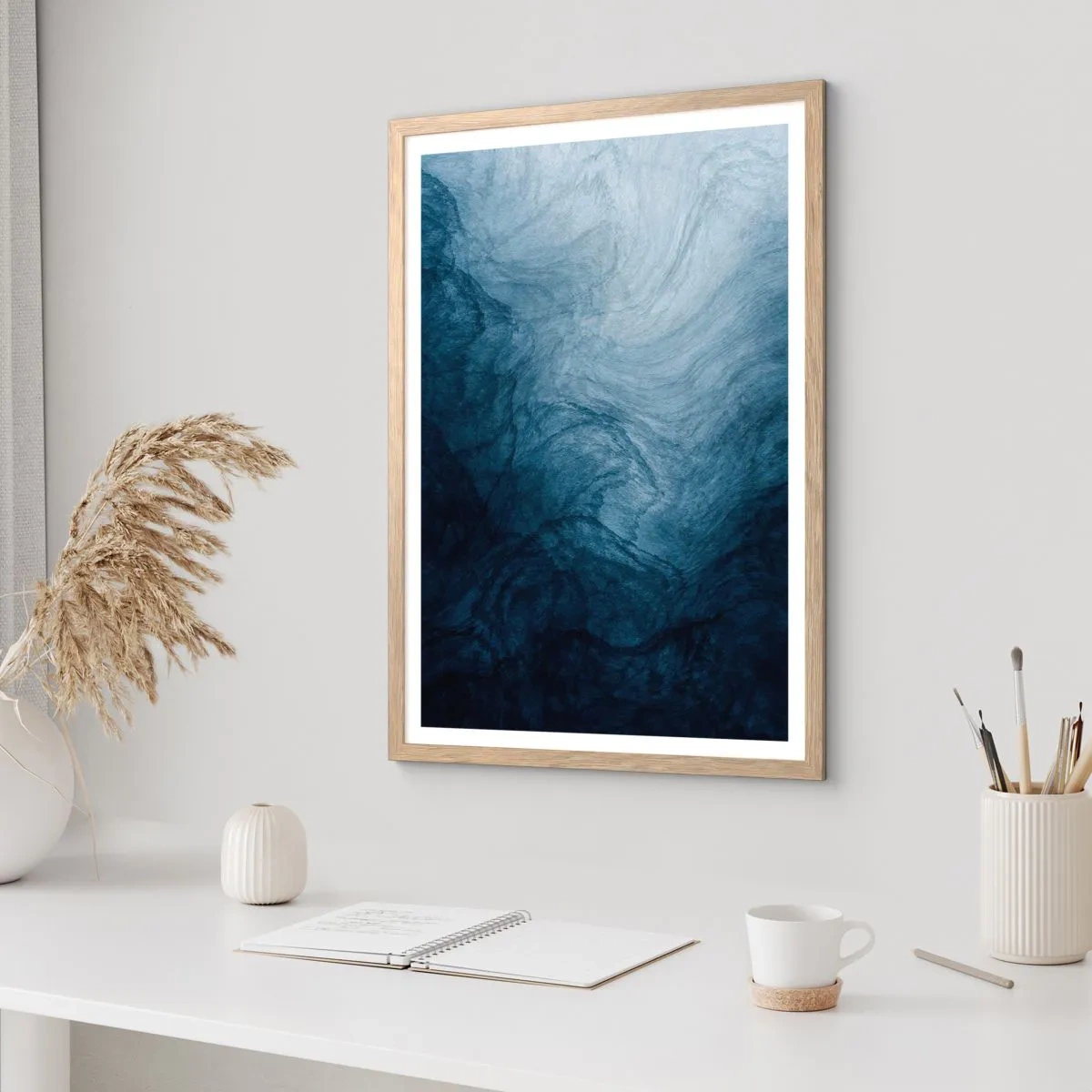 Plakát v rámu světlý dub - Sáhnout do hlubin - 70x100 cm