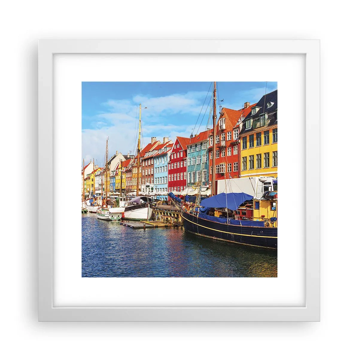 Plakát v bílém rámu - Radostné nábřeží - 30x30 cm