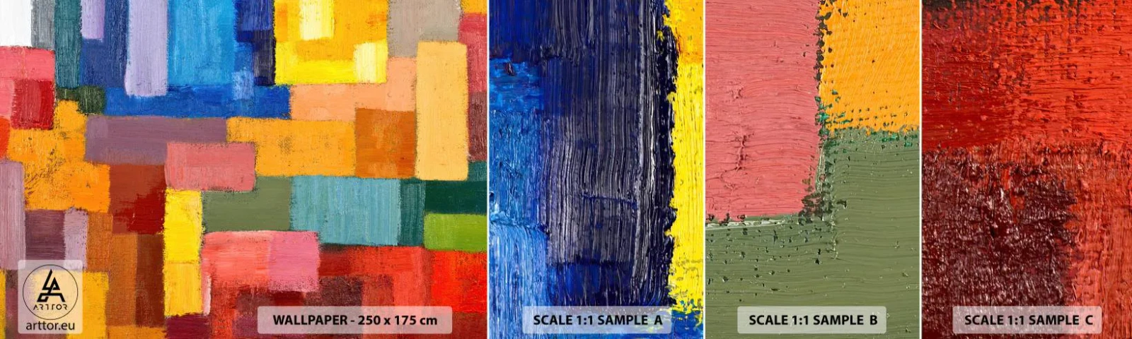 Vzor Fototapety Samolepicí Deluxe Sticker - Každý jiný, všechny barevné - Abstrakce, Kus, Moderní vzor - 100x30 cm