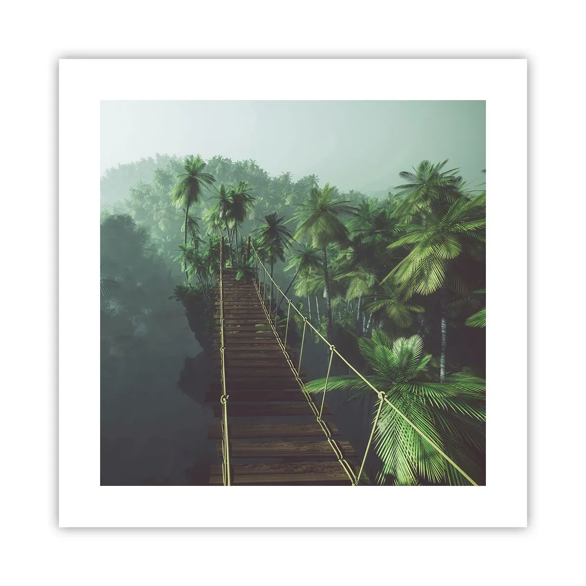 Plakát - U vodopádu zeleně - 40x40 cm