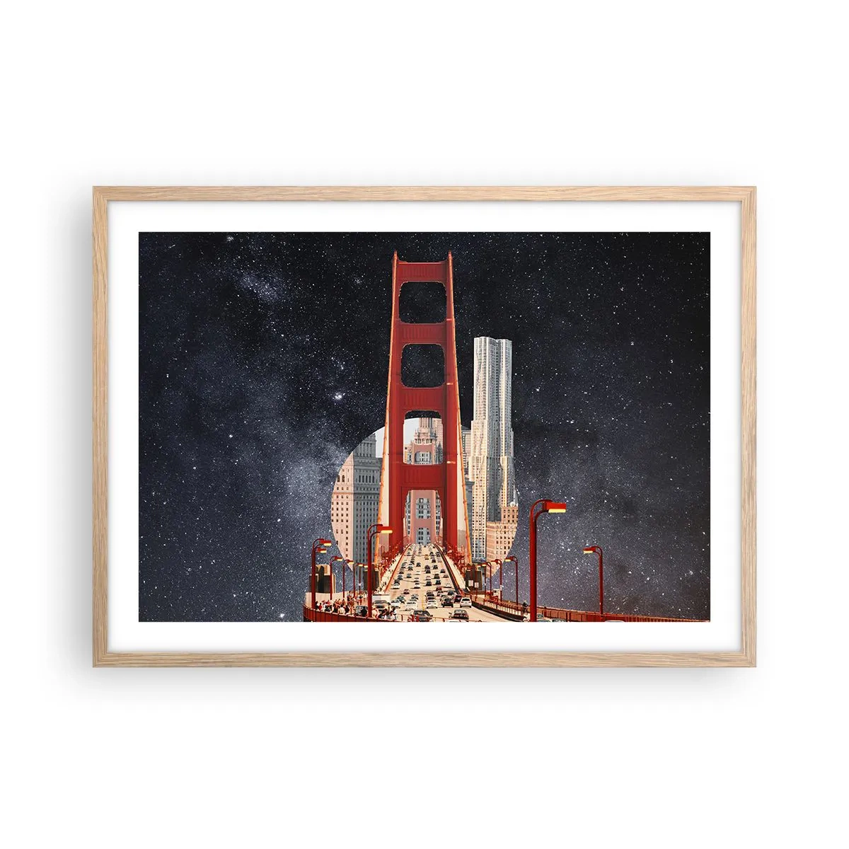 Plakát v rámu světlý dub - Vždy uprostřed - 70x50 cm