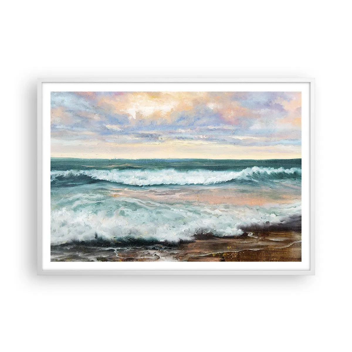 Plakát v bílém rámu - Tady uhladíš duši - 100x70 cm