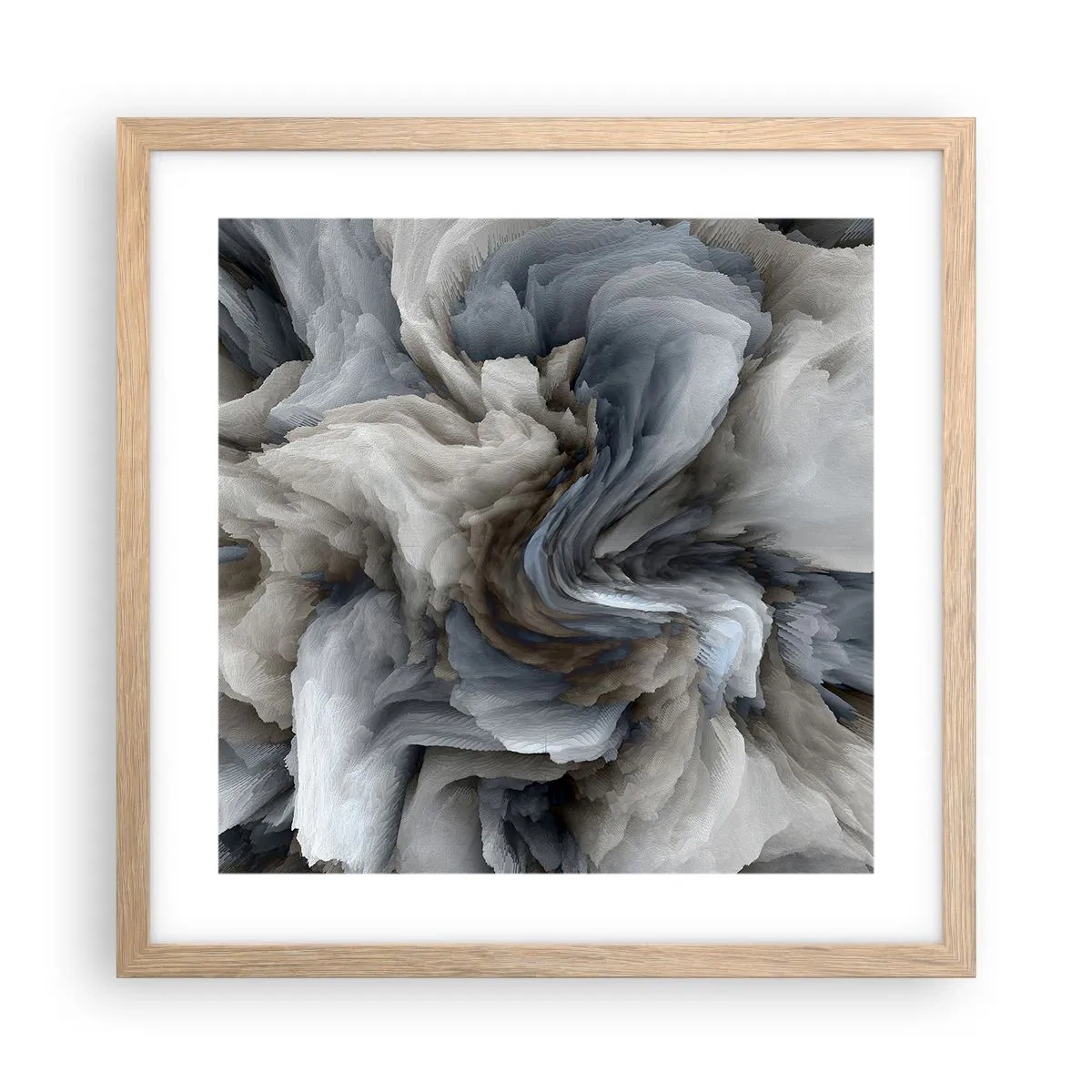 Plakát v rámu světlý dub - Kámen a květ - 40x40 cm