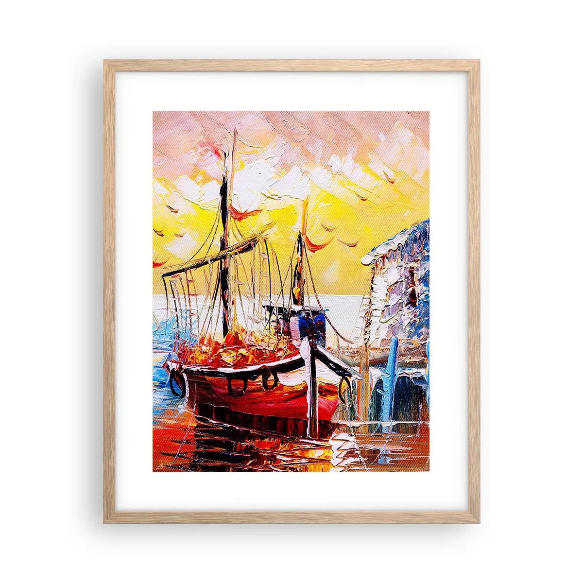 Plakát v rámu světlý dub - Šťastný návrat - 40x50 cm