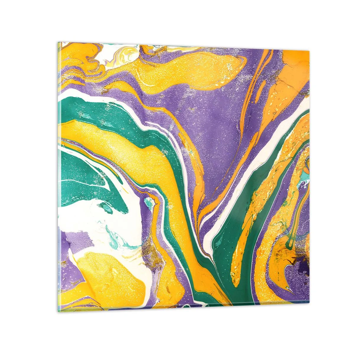 Obraz na skle - Vlny barev - 30x30 cm
