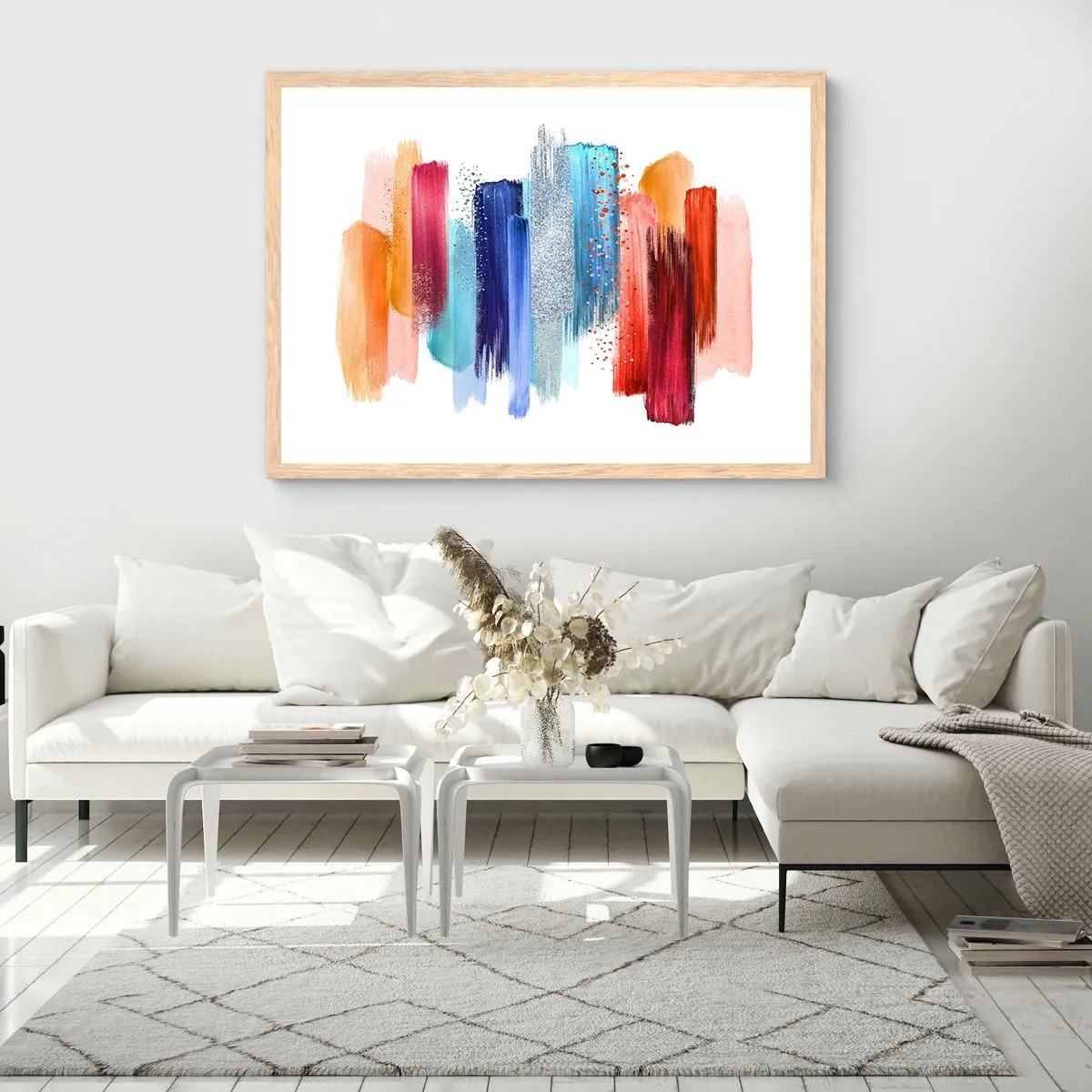Plakát v rámu světlý dub - Nahoru a dolů - 50x40 cm