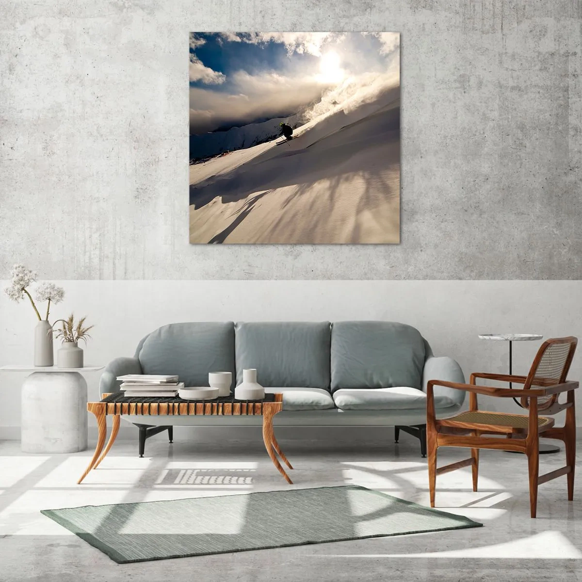 Obraz na skle - Přijatá výzva hor - 60x60 cm