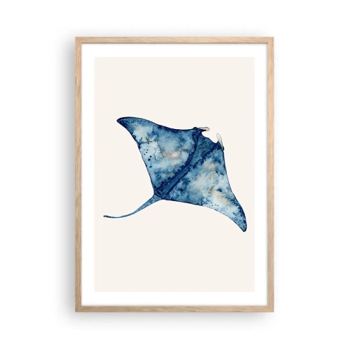 Plakát v rámu světlý dub - Život v modři - 50x70 cm