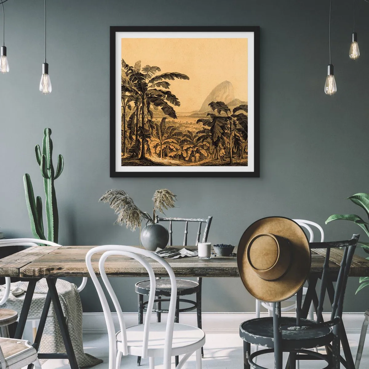 Plakát v černém rámu - V koloniálním stylu - 60x60 cm