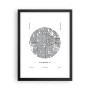 Plakát v černém rámu - Anatomie Los Angeles - 30x40 cm