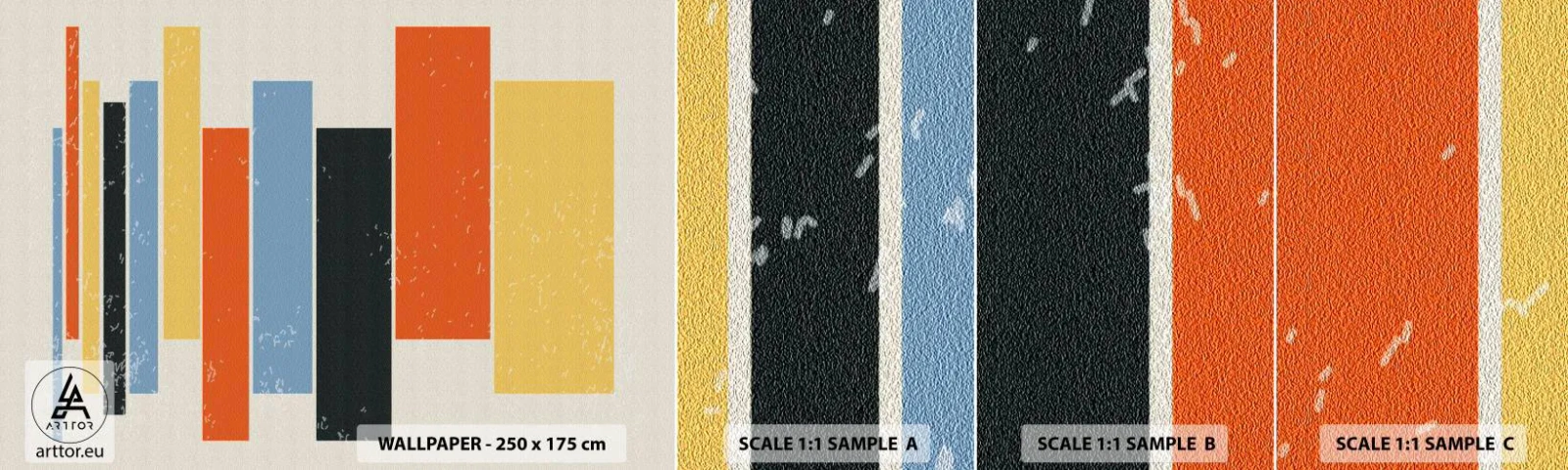 Vzor Fototapety Samolepicí Deluxe Sticker - Záznam hudby - Minimalismus, Obdélníky, Tvary - 100x30 cm