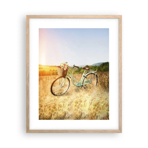 Plakát v rámu světlý dub - Chvíli tu zůstanu - 40x50 cm