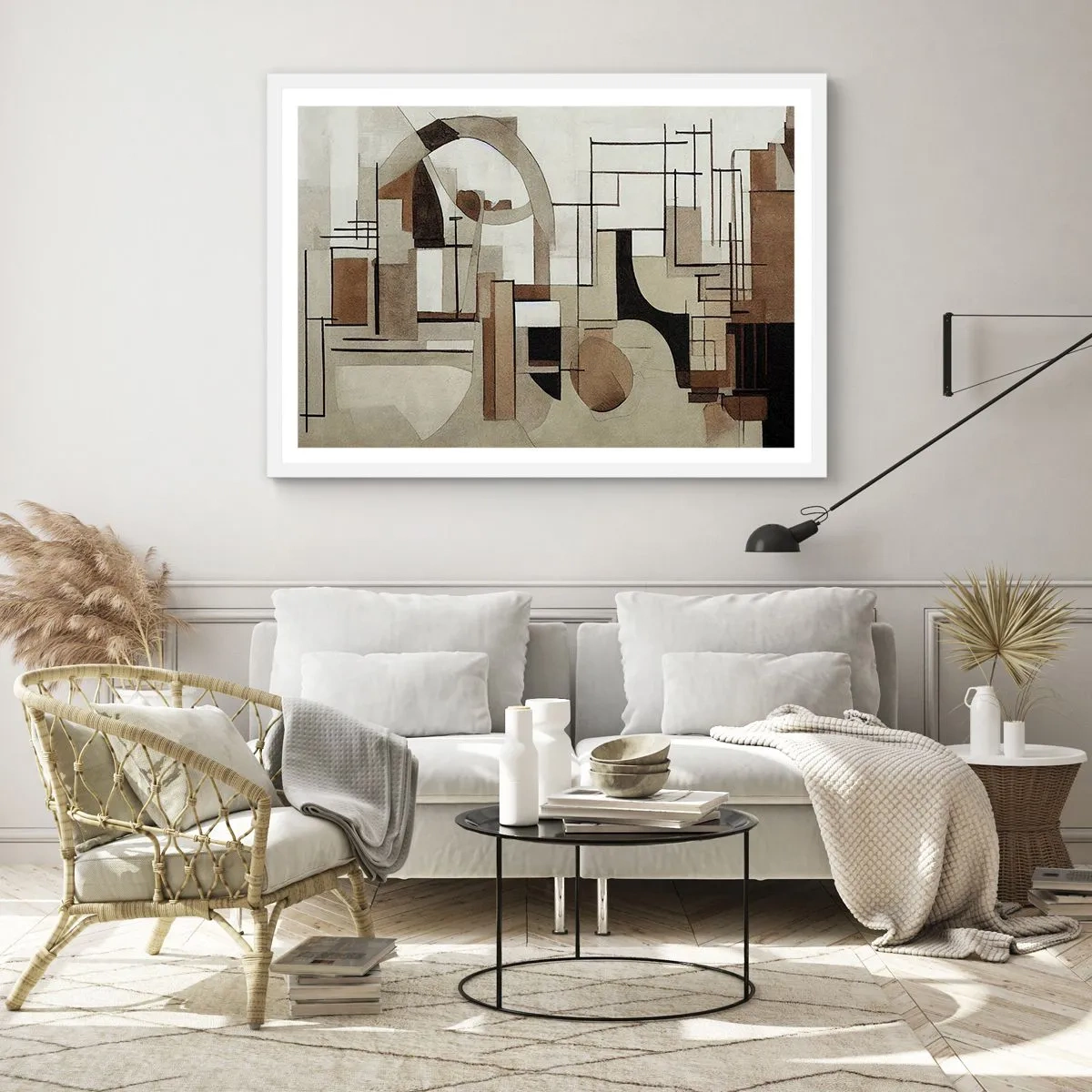 Plakát v bílém rámu - Městská krajina 2.0 - 50x40 cm