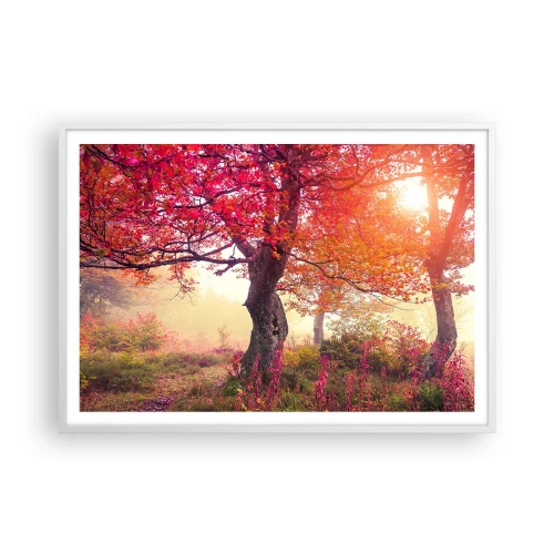 Plakát v bílém rámu - Šílenství rozkvětu - 100x70 cm
