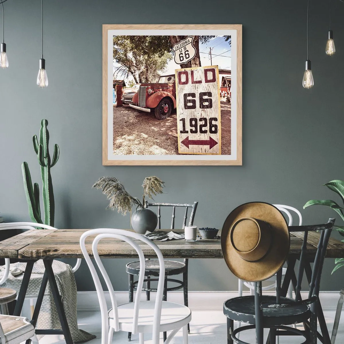 Plakát v rámu světlý dub - Legenda americké provincie - 60x60 cm