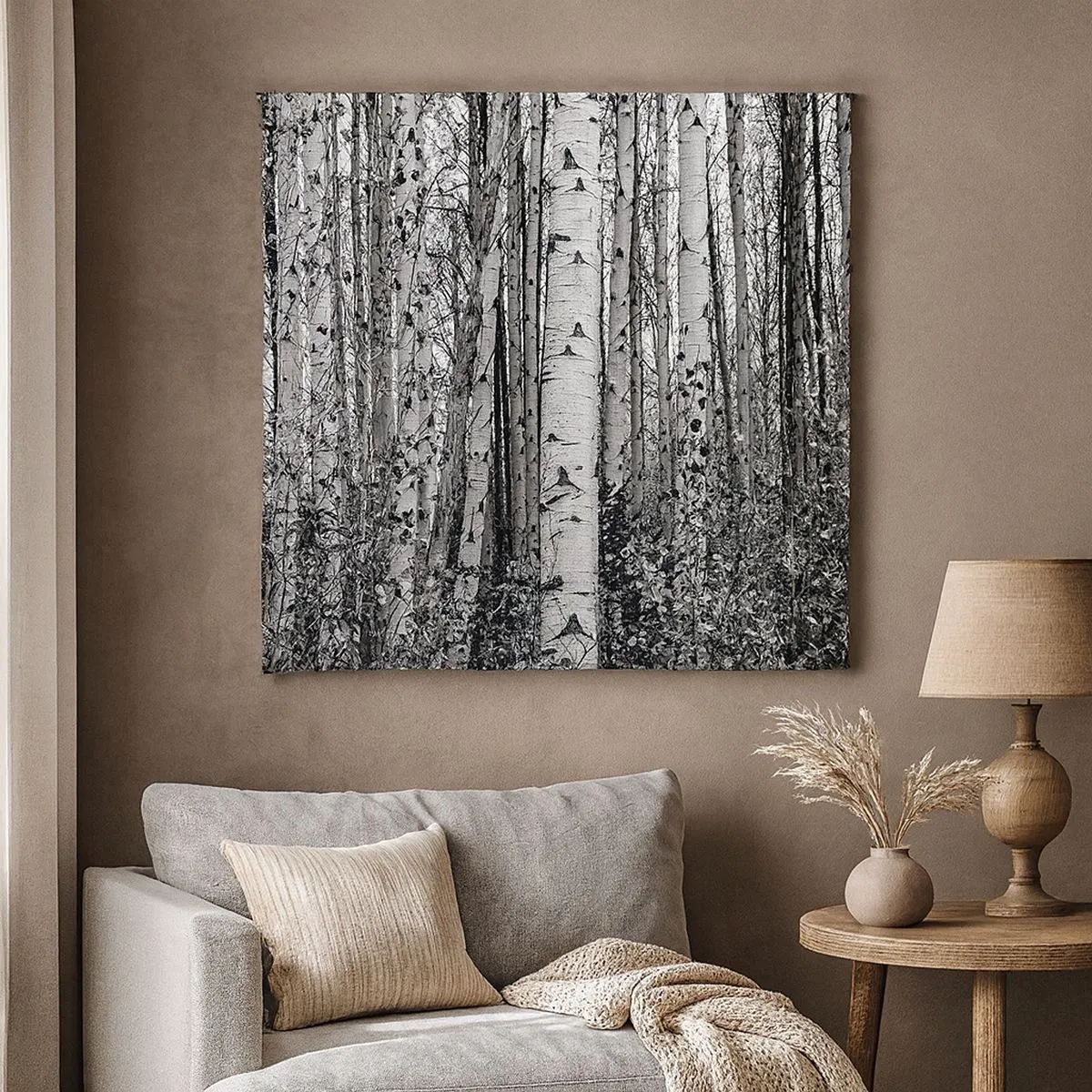 Obraz na plátně - Březová kolonáda - 30x30 cm