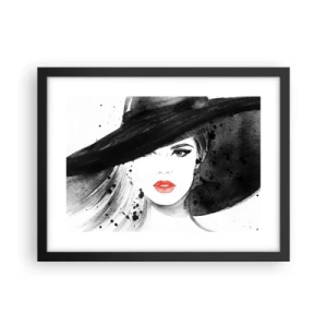 Plakát v černém rámu - Dáma v černém - 40x30 cm