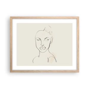 Plakát v rámu světlý dub - Obrys smyslnosti - 50x40 cm