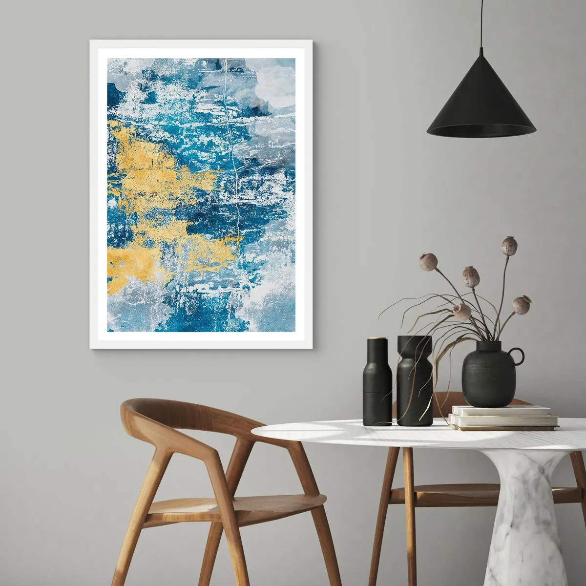Plakát v bílém rámu - Abstrakce s dobrou náladou - 61x91 cm