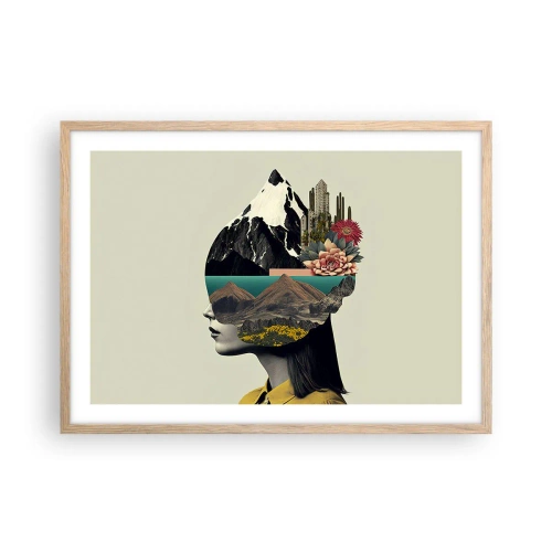 Plakát v rámu světlý dub - Žena – vždy tajemství - 70x50 cm