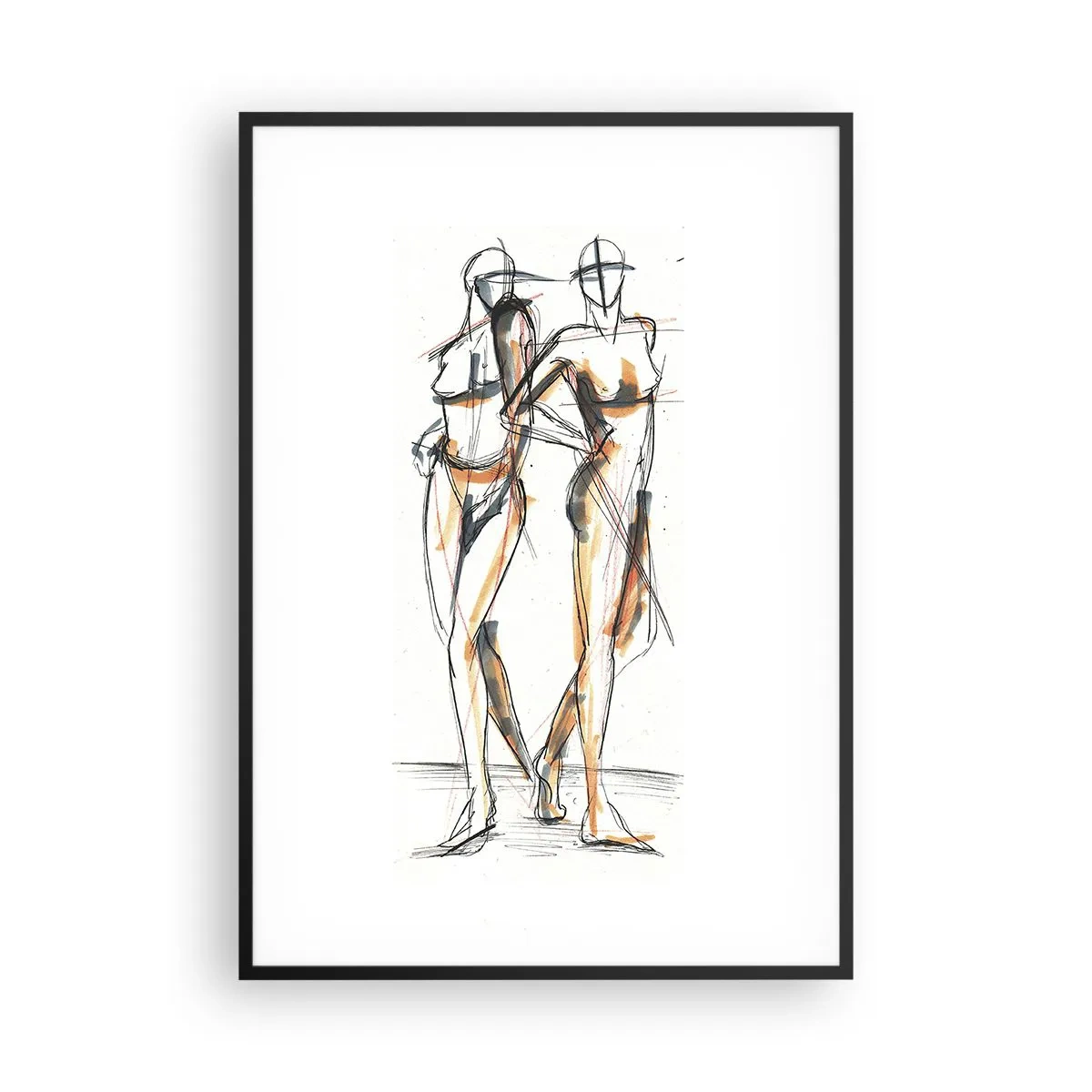 Plakát v černém rámu - Studie šarmu - 70x100 cm