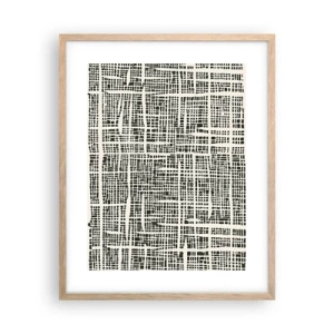 Plakát v rámu světlý dub - Tkaná kompozice - 40x50 cm