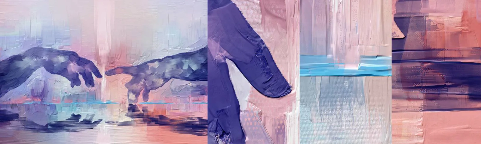 Vzor Fototapety Samolepicí Deluxe Sticker - Božská jiskra života - Ruce, Michelangelo, Kus - 100x30 cm