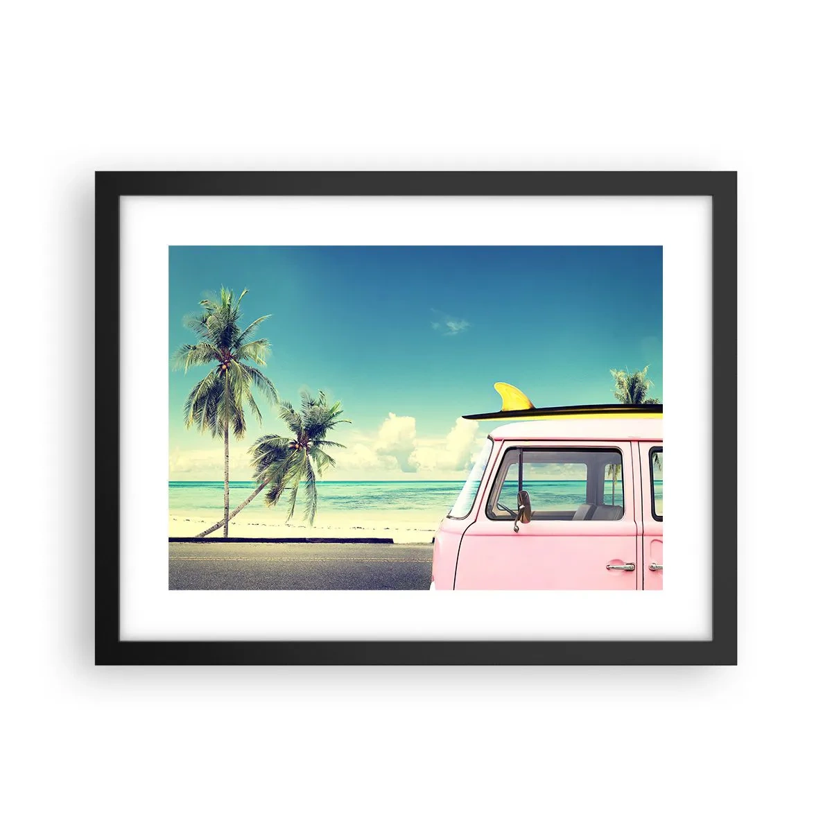 Plakát v černém rámu - Prázdniny, je čas začít - 40x30 cm