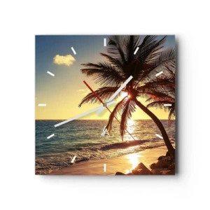 Nástěnné hodiny - Léto pod palmami - 30x30 cm