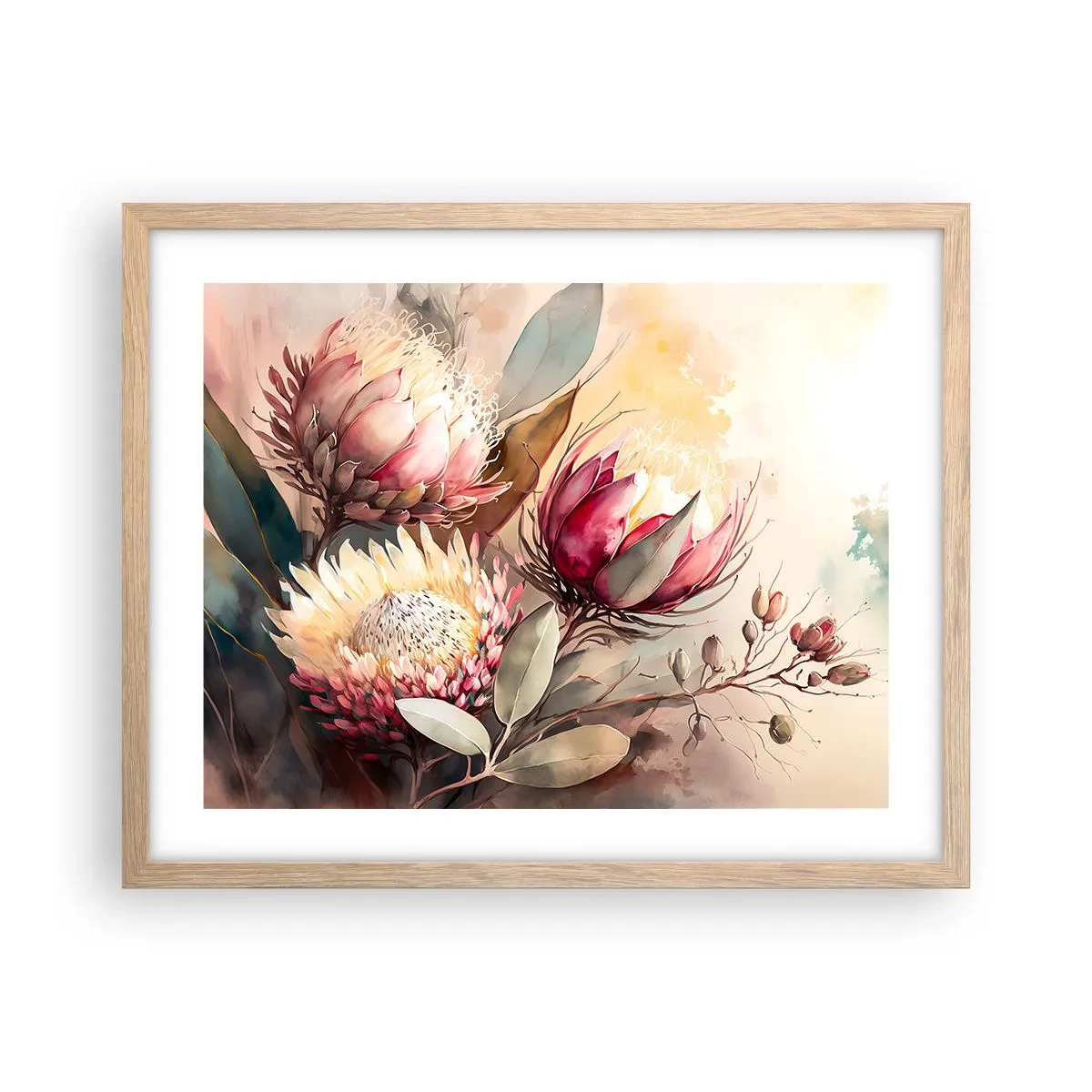 Plakát v rámu světlý dub - Z profilu a en face - 50x40 cm