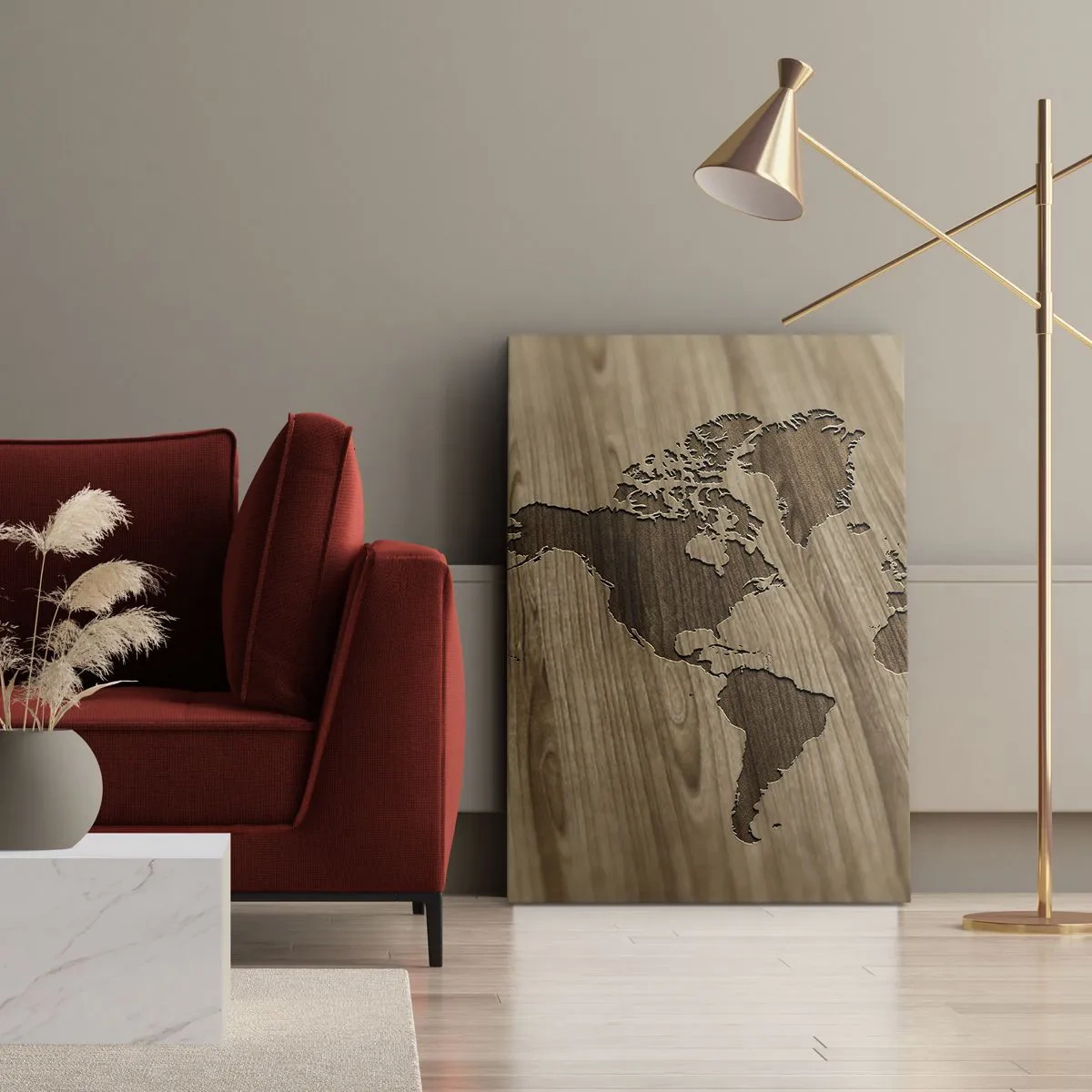 Obraz na plátně - Svět podaný na stole - 50x70 cm