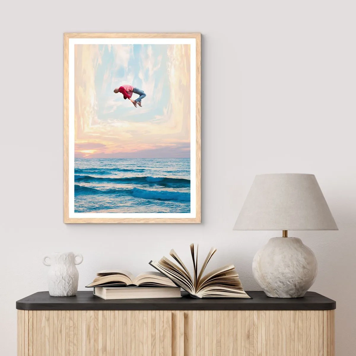 Plakát v rámu světlý dub - Do jiné dimenze - 50x70 cm