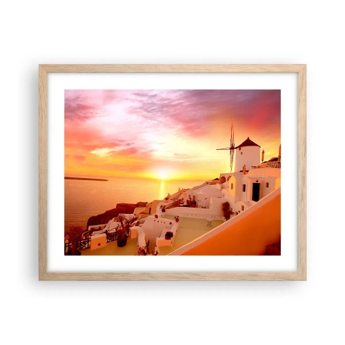 Plakát v rámu světlý dub - Rozplynout se v bílé a zlaté - 50x40 cm