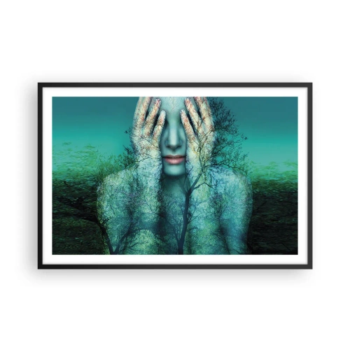 Plakát v černém rámu - Ponořená do modré - 91x61 cm