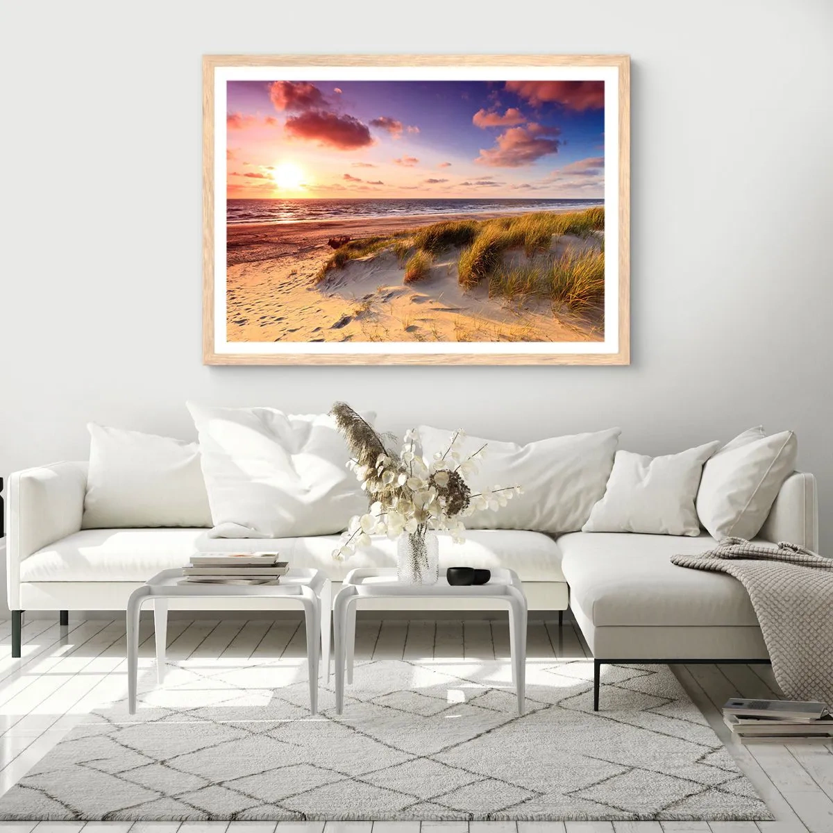 Plakát v rámu světlý dub - Už v létě voní vzduch - 91x61 cm