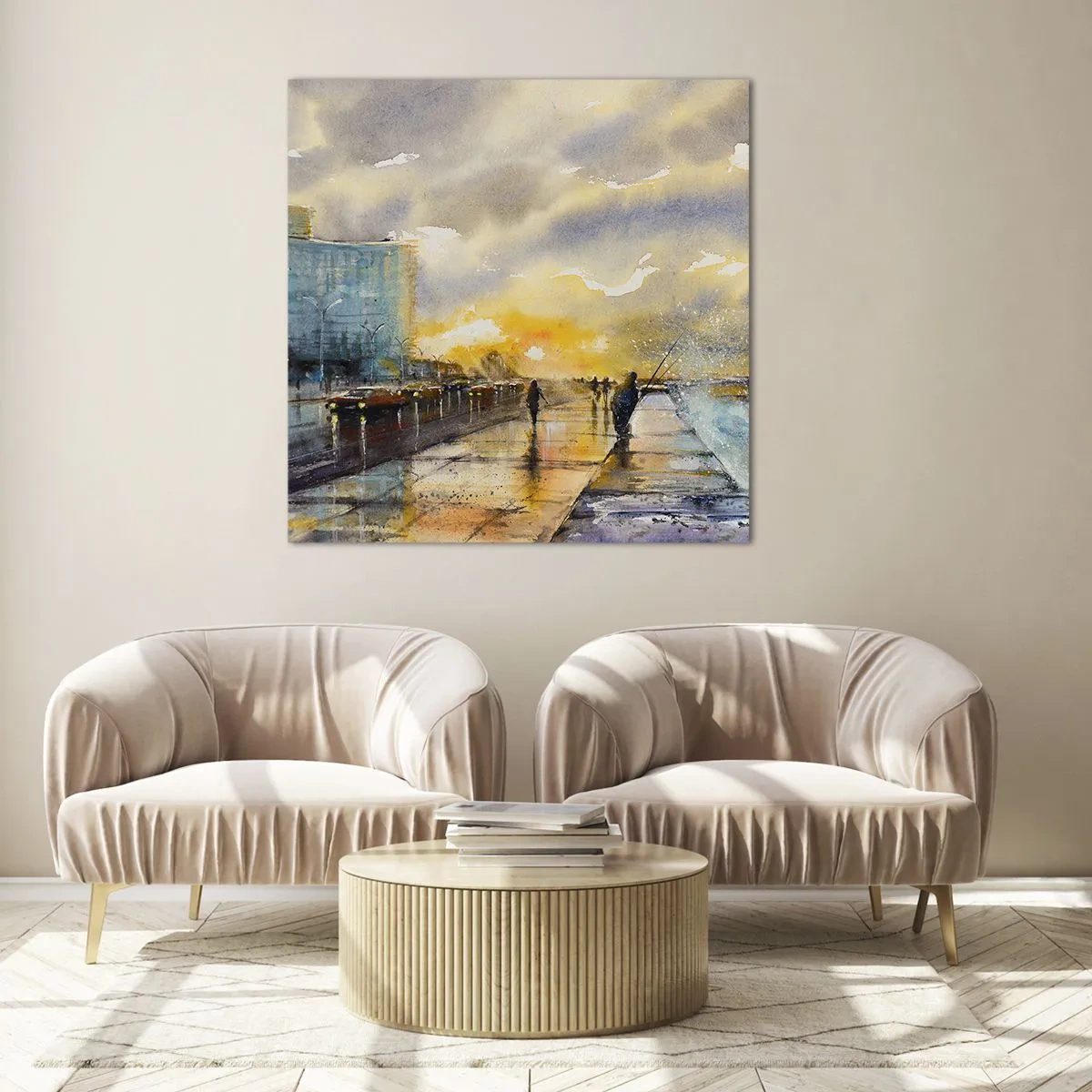 Obraz na skle - Život na pobřeží - 50x50 cm