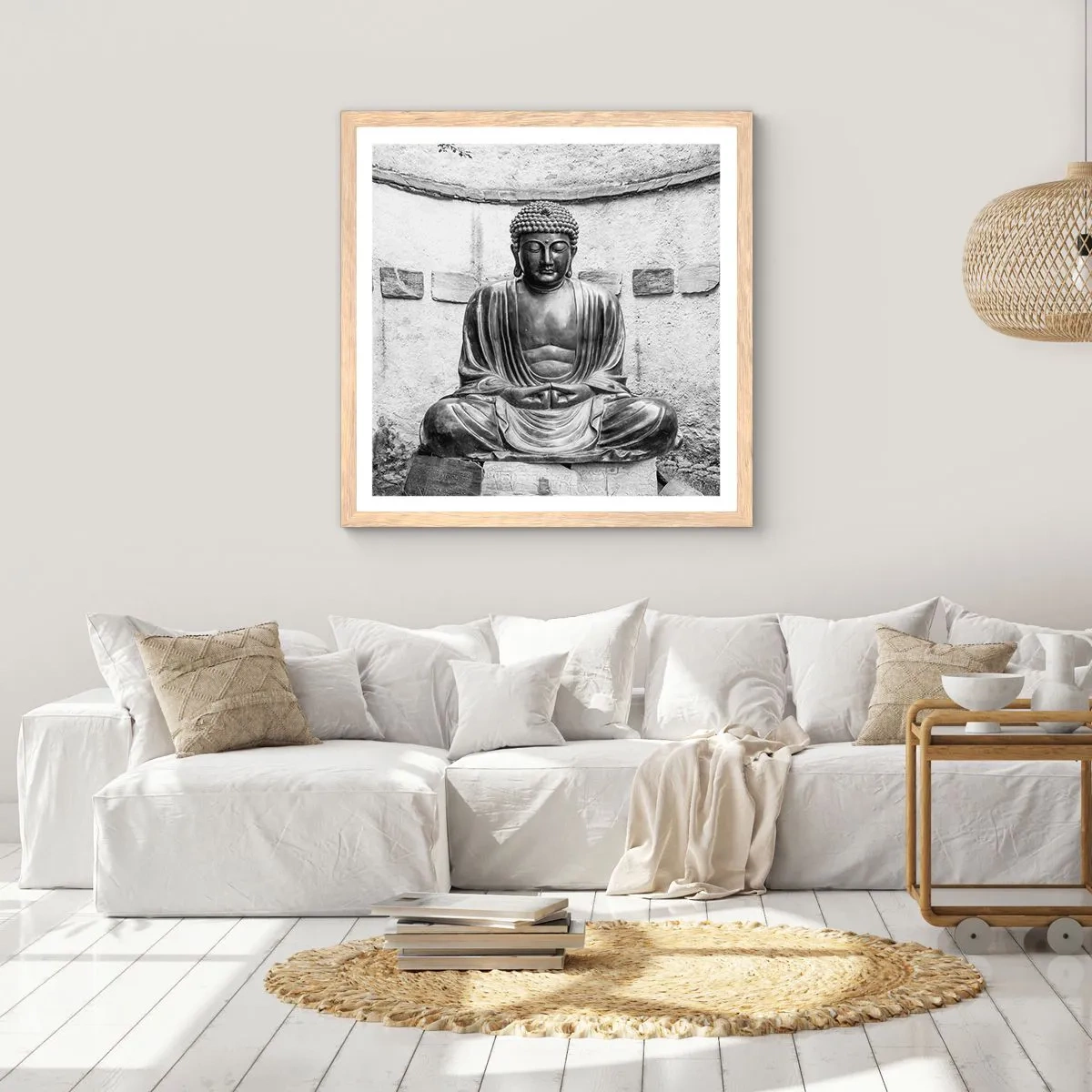 Plakát v rámu světlý dub - U zdroje klidu - 40x40 cm