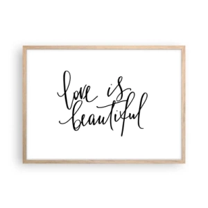 Plakát v rámu světlý dub - Přečti a zopakuj - 70x50 cm