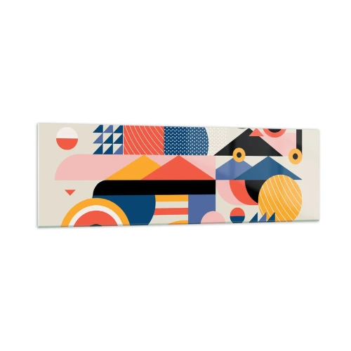 Obraz na skle - Kompozice: pojďme si hrát - 160x50 cm