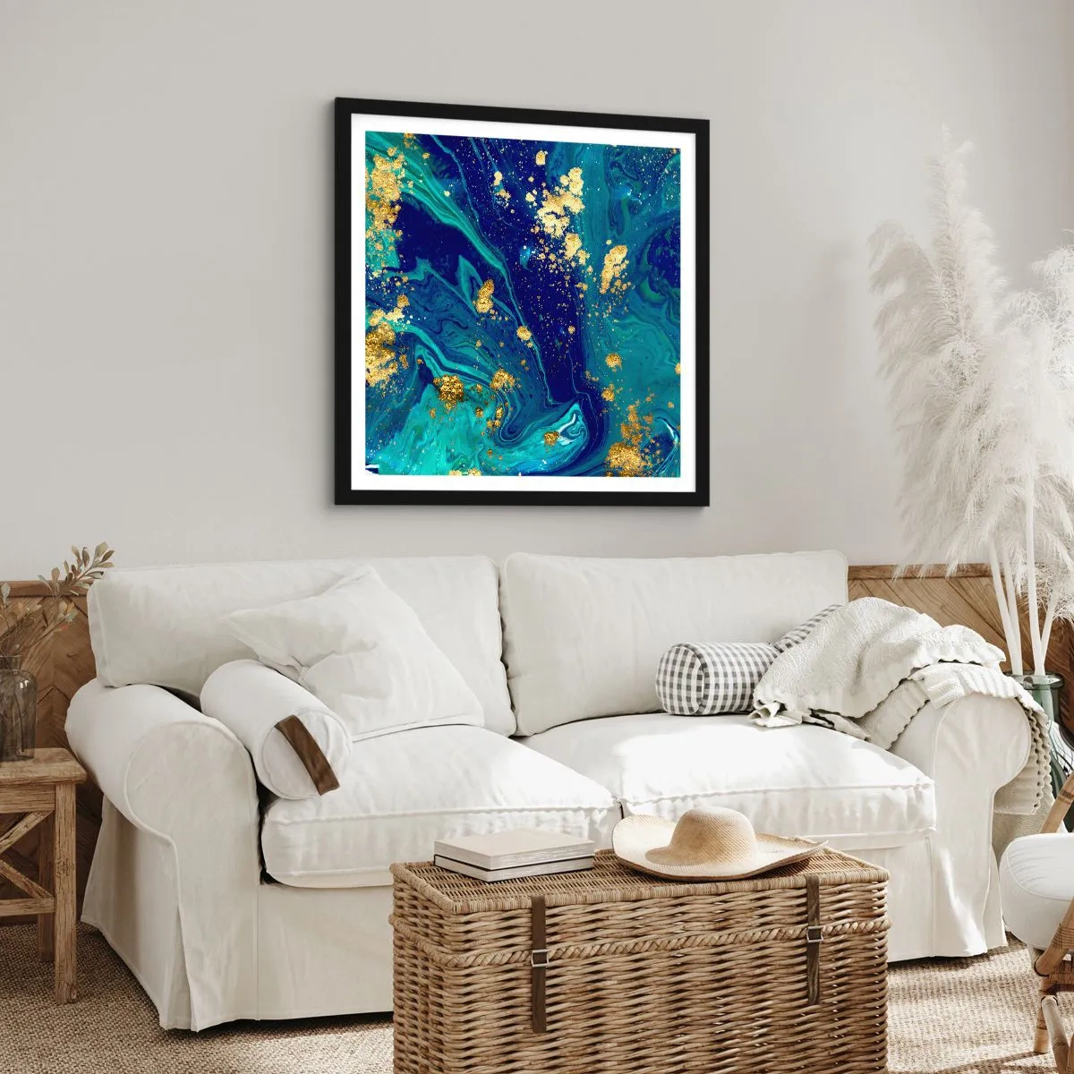 Plakát v černém rámu - Plátky slunce - 40x40 cm
