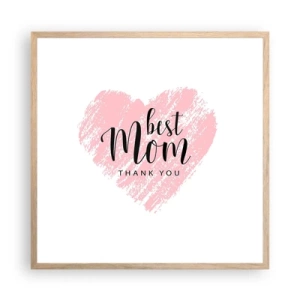 Plakát v rámu světlý dub - Vždy pravá chvíle - 60x60 cm