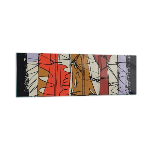 Obraz na skle - Spontánní kompozice - 160x50 cm